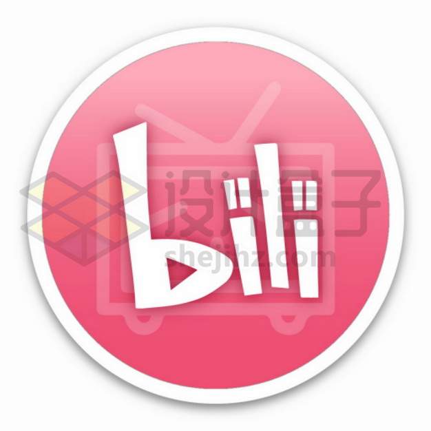 圆形哔哩哔哩bilibili logo标志图标png图片素材 - 设计盒子