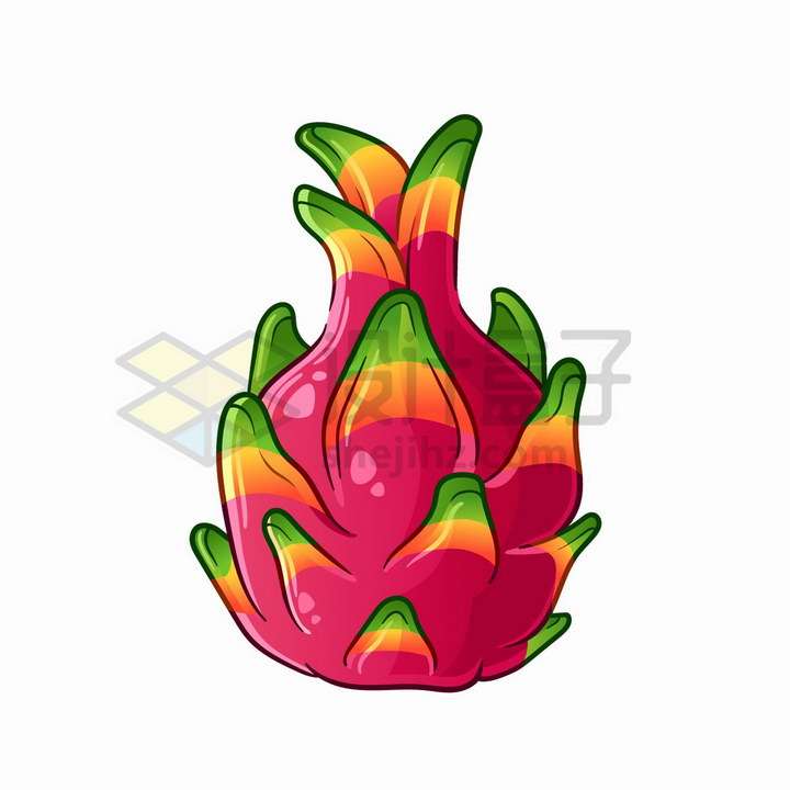 卡通彩色火龙果美味水果png图片免抠矢量素材