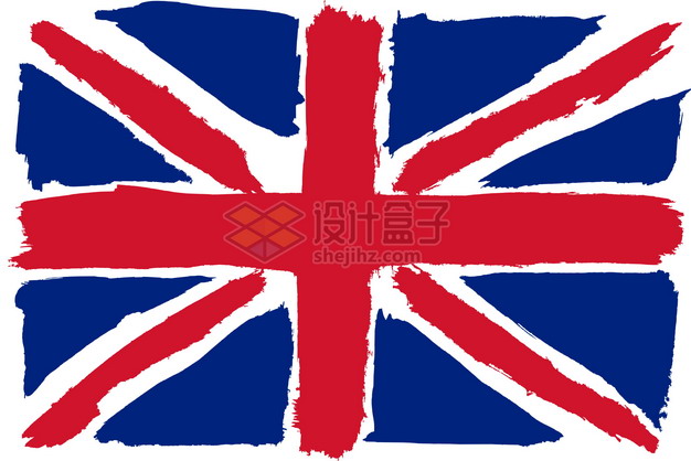 斑驳涂鸦风格的英国米字旗国旗图案png图片素材 科学地理-第1张