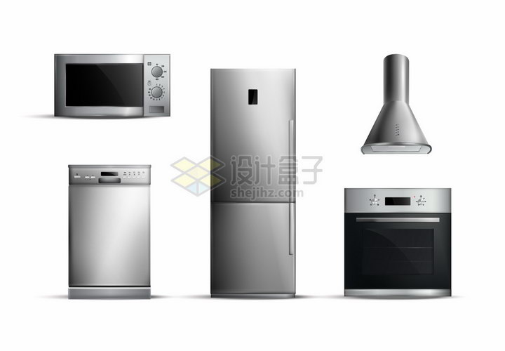 微波炉电烤箱电冰箱抽油烟机洗碗机等厨房电器png图片素材 生活素材-第1张