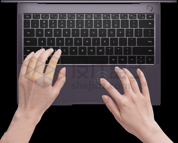 双手操作华为笔记本电脑matebook x pro示意图8763210png图片素材 IT科技-第1张
