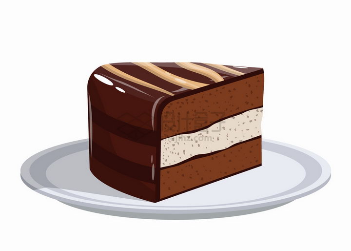 盘子中的巧克力慕斯美味西餐蛋糕美食png图片素材 生活素材-第1张