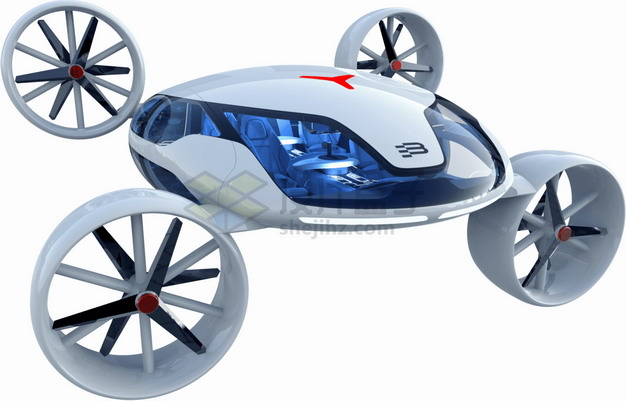 未来式科幻风格飞行器飞行汽车出租车png图片素材 交通运输-第1张