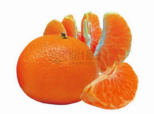 剥开的橘子蜜桔贡桔png图片素材 生活素材-第1张