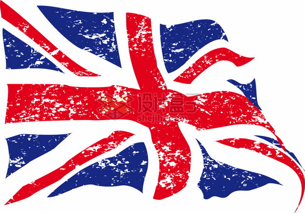 斑驳的英国米字旗国旗图案png图片素材 科学地理-第1张