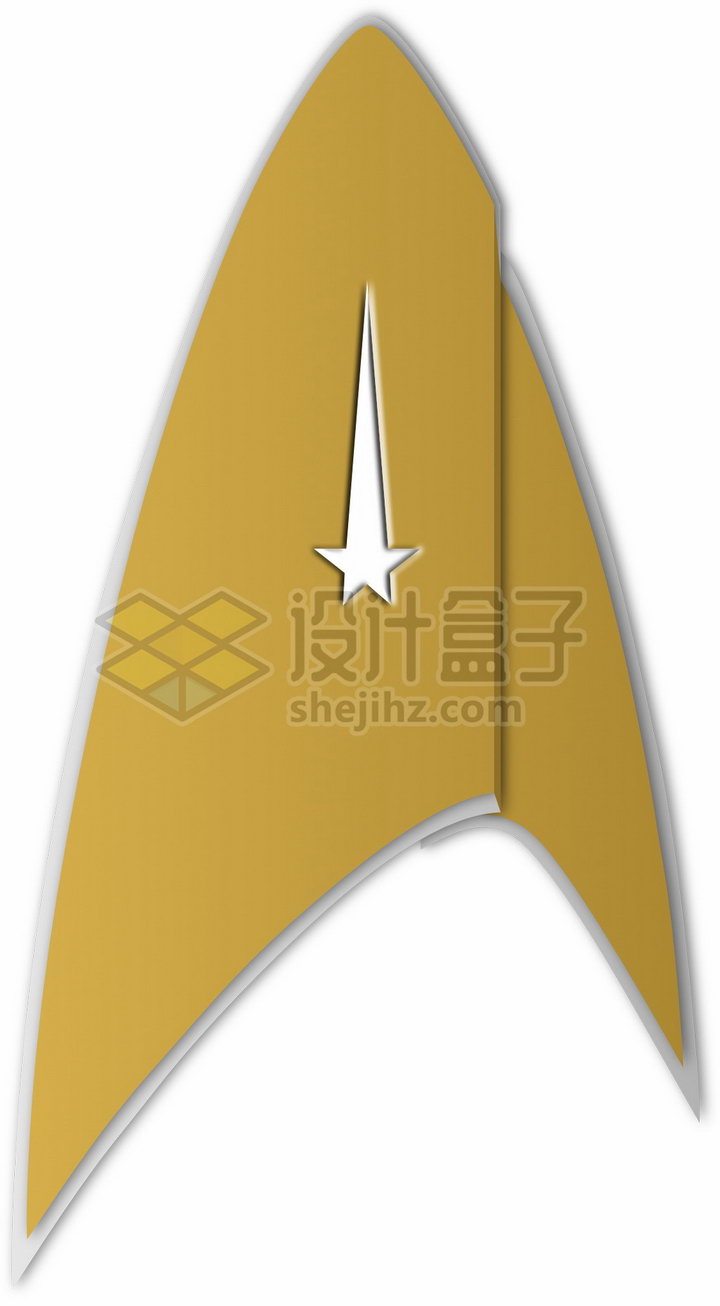 金色简约款星际迷航标志勋章png图片免抠素材 标志LOGO-第1张