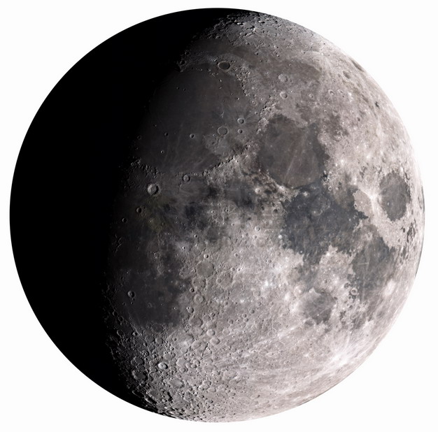 一半被照亮的月球高清照片png图片素材 科学地理-第1张