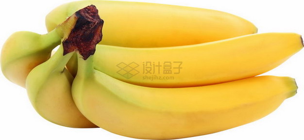 一串5根黄香蕉png图片素材 生活素材-第1张