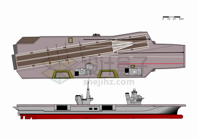 英国伊丽莎白航空母舰设计图png图片素材 军事科幻-第1张