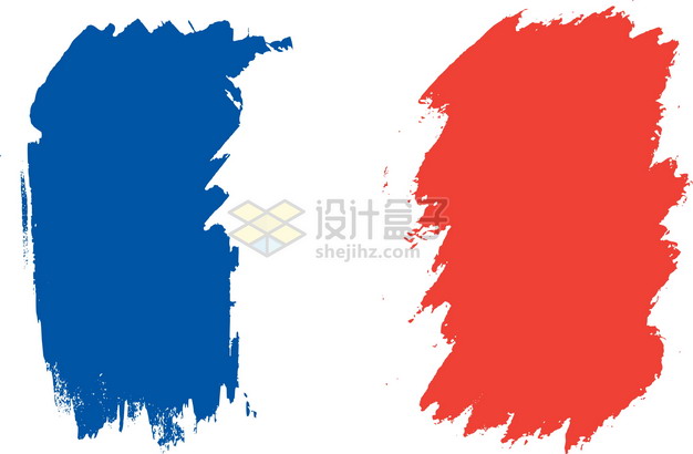 涂鸦风格法国国旗图案png图片素材 科学地理-第1张