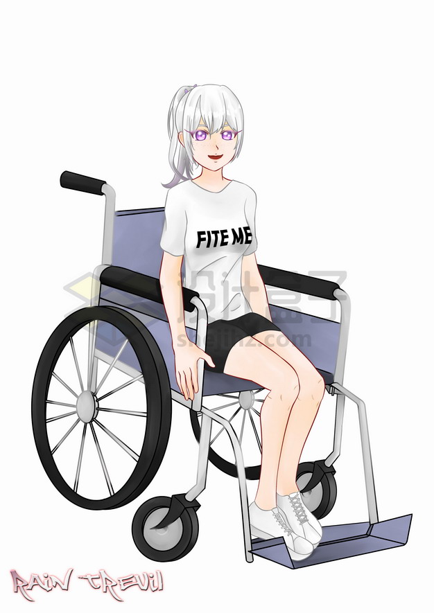 动漫中坐轮椅的少女图片