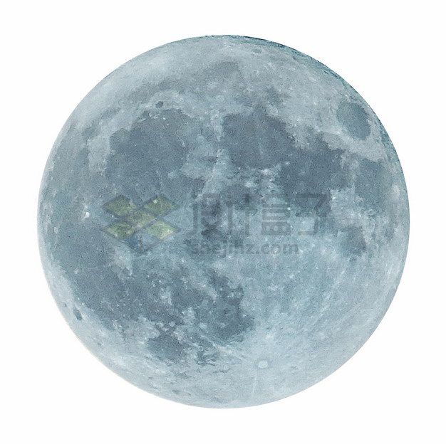 淡蓝色的月球照片png图片素材 科学地理-第1张