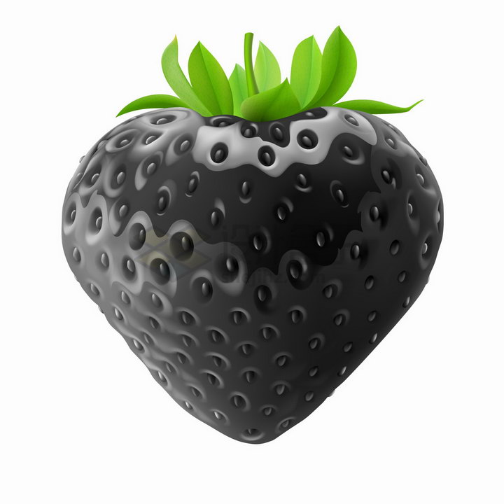 黑色的草莓美味水果png图片素材 生活素材-第1张