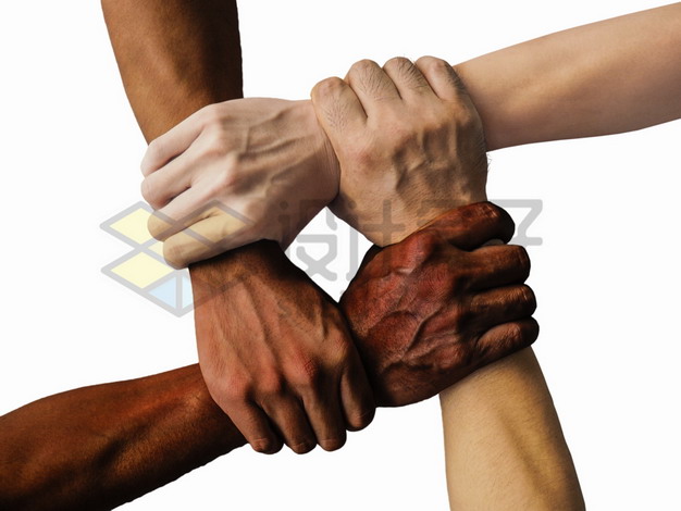 四只手握手在一起象征了团结合作png图片素材 设计盒子