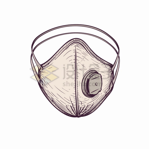 n95医用口罩医疗用品手绘插画png图片素材