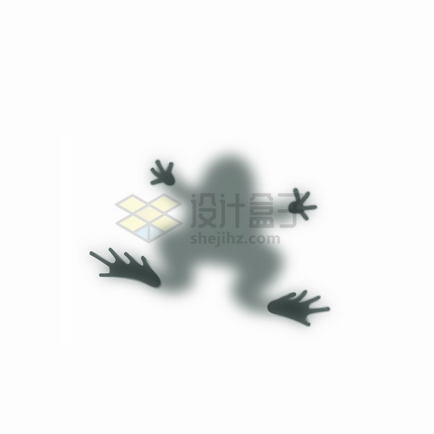 磨砂玻璃上的青蛙蟾蜍影子阴影png图片素材 生物自然-第1张