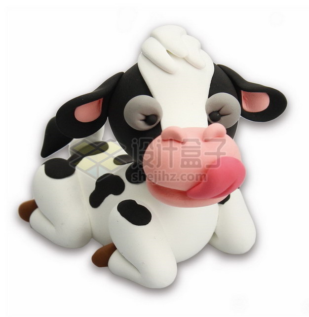 橡皮泥手工制作可爱动物之奶牛png图片素材 生物自然-第1张