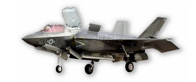 F-35B肥电战斗机垂直起降飞机舰载机png免抠图片素材 军事科幻-第1张