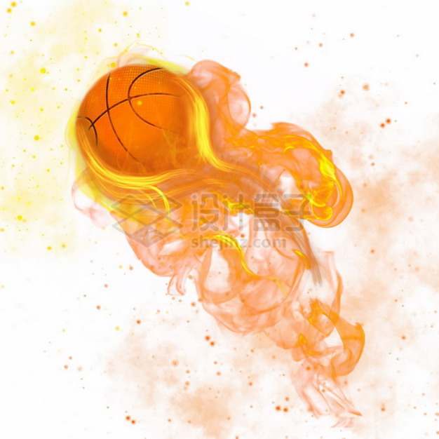 燃烧着火焰的篮球特效果4789911png图片素材