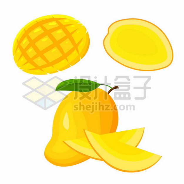 切开的黄芒果png图片素材428568