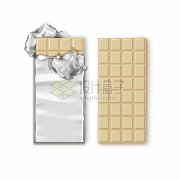 撒开锡纸包装的白色巧克力588505png图片素材 生活素材-第1张