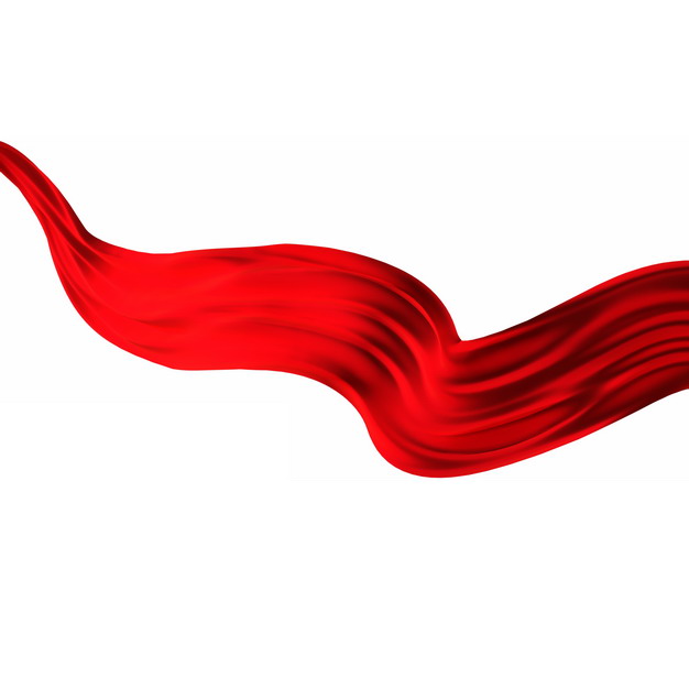 飘扬的红色绸缎面丝绸红旗装饰635878png图片素材 装饰素材-第1张