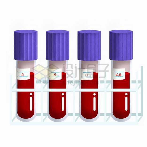 架子上存放不同血型的试管784321png免抠图片素材 健康医疗-第1张