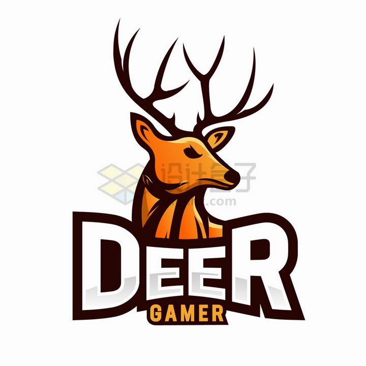 愤怒的驯鹿游戏logo设计png图片免抠矢量素材 标志LOGO-第1张