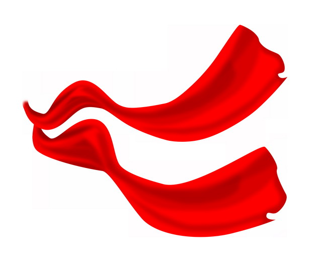 两条飘扬的红色绸缎面丝绸红旗装饰2679095png图片素材 装饰素材-第1张