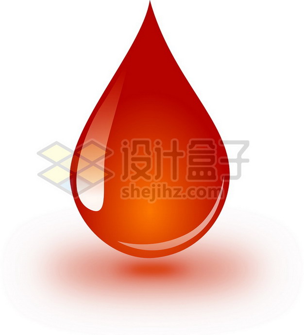 晶莹透亮的一滴血红色液滴血液png图片素材 设计盒子