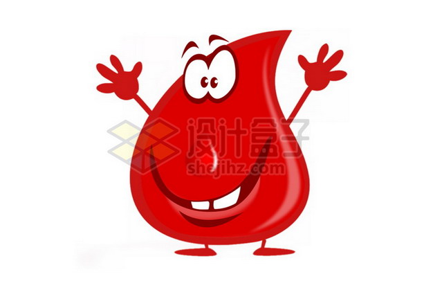 大门牙的红色卡通液滴血液png图片素材 健康医疗-第1张