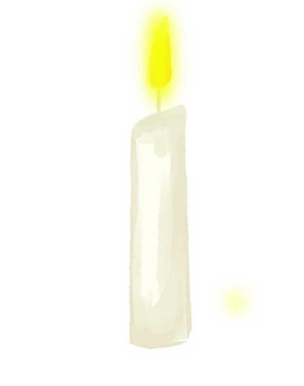 彩绘风格燃烧着火焰的白色蜡烛2113435png图片素材 生活素材-第1张