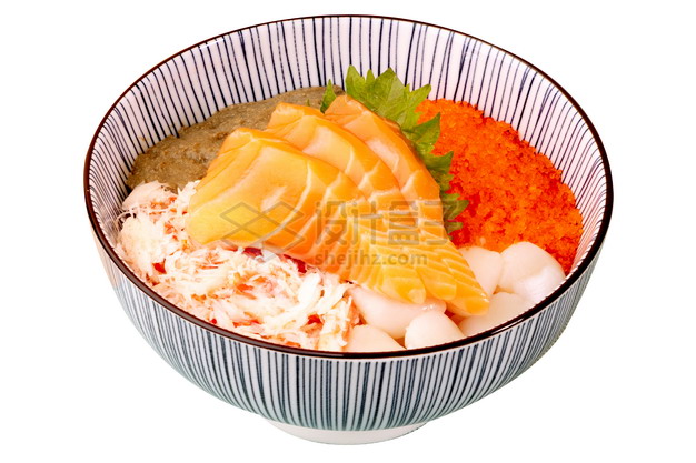 松叶蟹肉味噌三文鱼丼饭日式料理png图片素材 生活素材-第1张