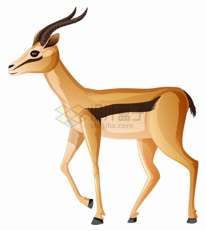 站立的羚羊非洲大草原野生动物png图片免抠eps矢量素材