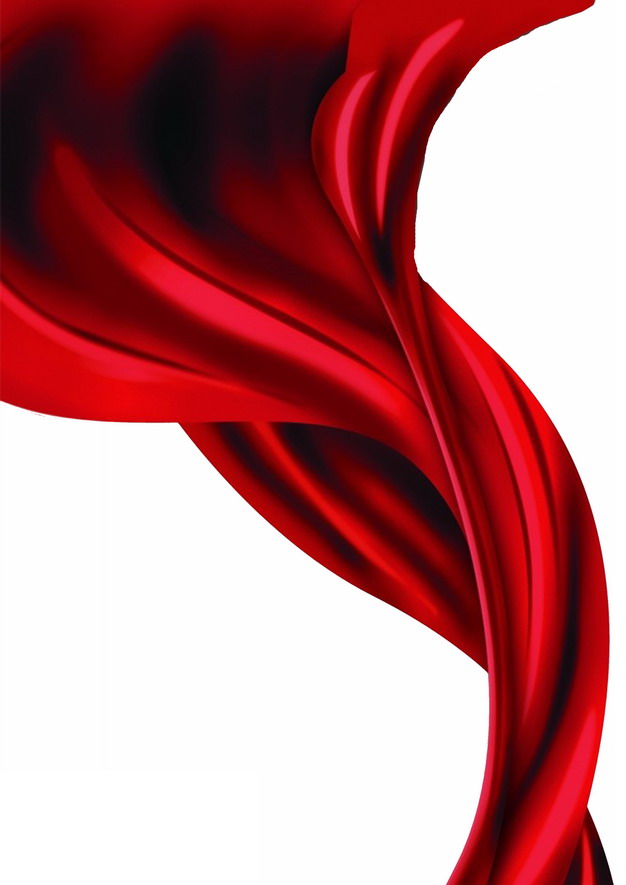 飘扬的大红色绸缎面丝绸红旗装饰734287png图片素材 装饰素材-第1张