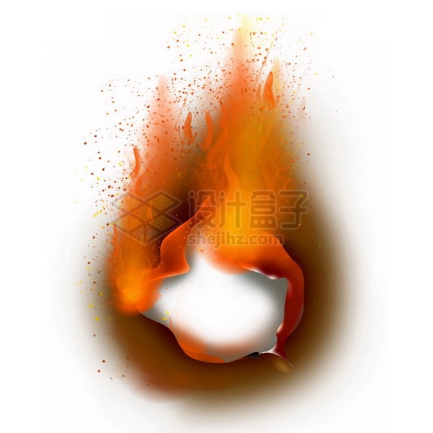 燃烧着火焰的纸张特效果347332png图片素材 效果元素-第1张