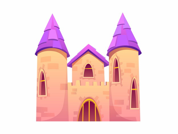 紫色屋顶的卡通城堡855638png图片AI矢量图素材 建筑装修-第1张