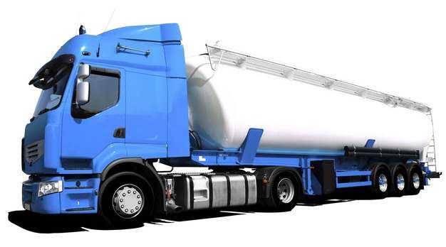 蓝色大型槽罐车油罐车危险品运输卡车特种运输车953326png图片素材