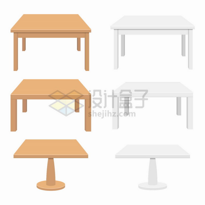 6款木头桌子餐桌和空白的桌子png图片免抠矢量素材 生活素材-第1张