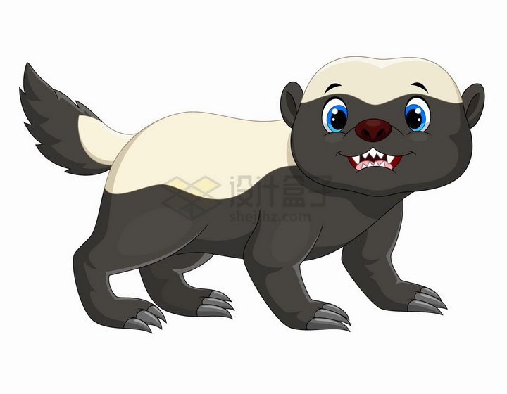 平头哥蜜獾可爱卡通动物png图片免抠矢量素材 生物自然-第1张