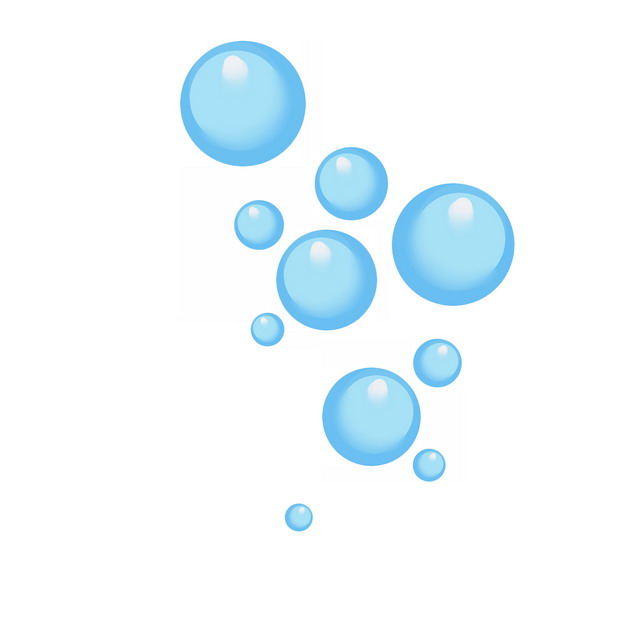 卡通蓝色的泡泡水泡气泡 Png图片素材 设计盒子