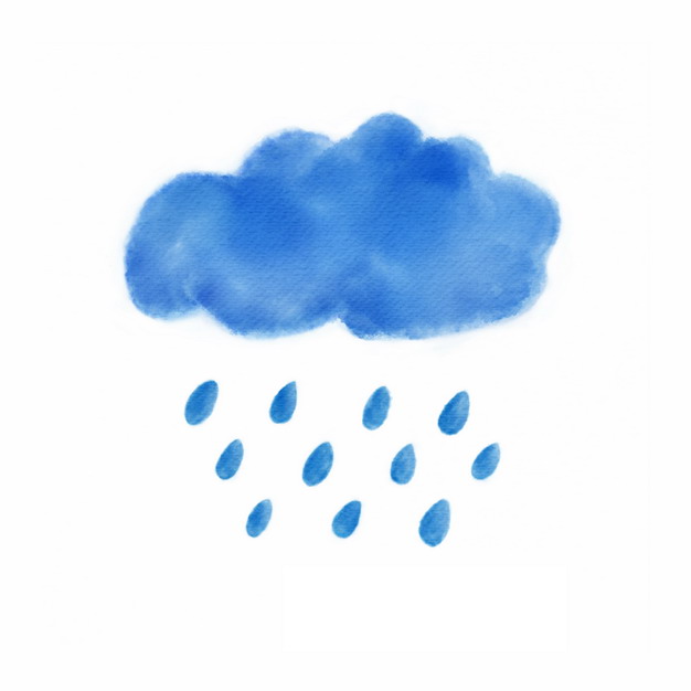 水彩画风格下雨的乌云png图片素材 设计盒子