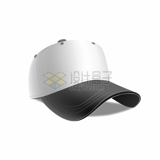 黑色帽檐的白色棒球帽鸭舌帽休闲帽子png图片素材 生活素材-第1张