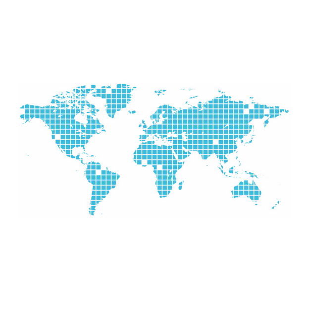 蓝色小方块组成的世界地图392083png图片素材 科学地理-第1张