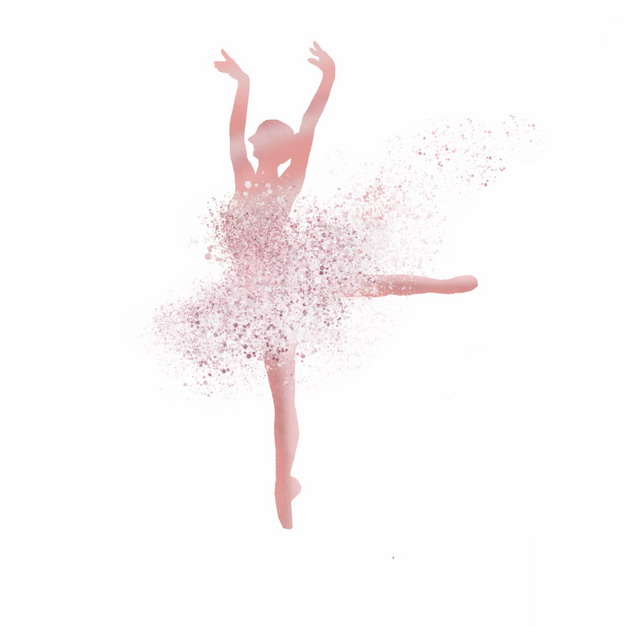 跳芭蕾舞的女孩剪影和抽象裙子768489png图片素材 人物素材-第1张