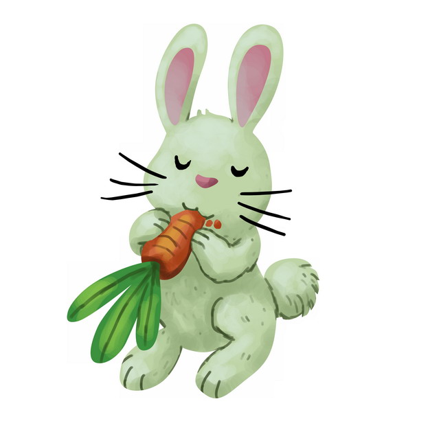 卡通兔子吃胡萝卜143428png图片素材