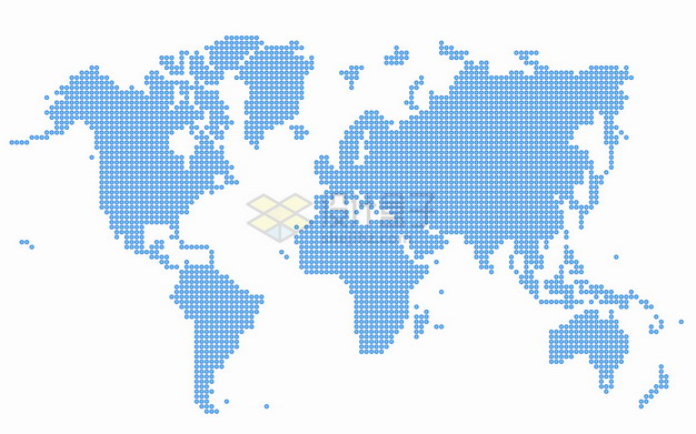 蓝色圆点组成的世界地图图案png图片素材 科学地理-第1张