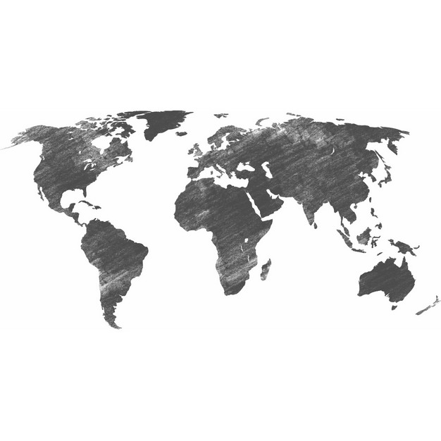 黑色铅笔涂鸦风格世界地图415847png图片素材 科学地理-第1张