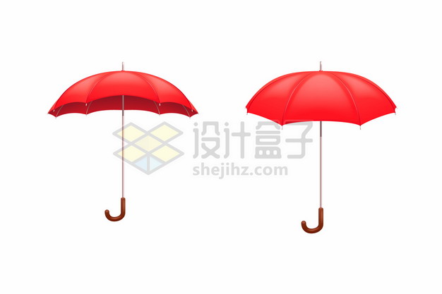 红色雨伞的两个不同角度502936png矢量图片素材 生活素材-第1张