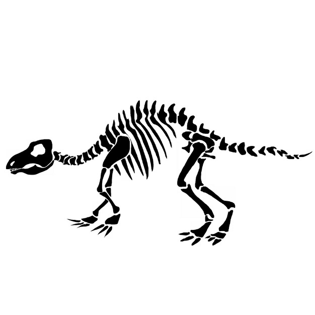 恐龙化石简笔画 骨头图片
